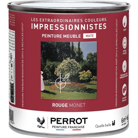 PEINTURE MATE POUR MEUBLE ROUGE MONET 500ML  - PERROT