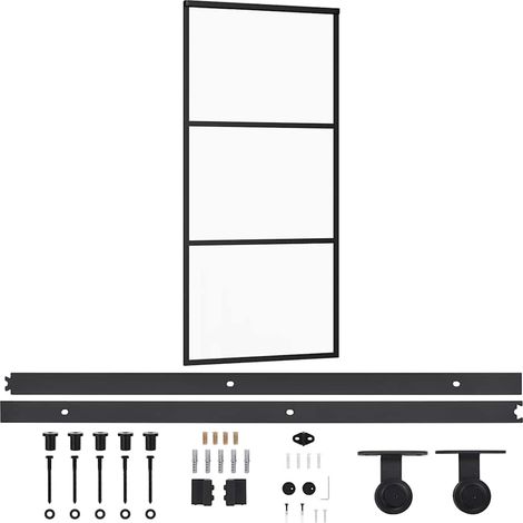 Maison Exclusive - Porta Scorrevole con Kit Montaggio Vetro ESG Alluminio 90x205cm (1/5)