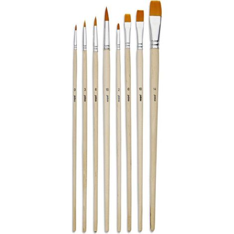 Pinceaux - PEBEO - Pochette de 8 - Manche Longue - Polyamide - 100% Bois FSC (1/5)