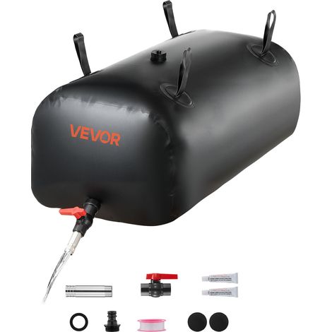VEVOR Reservoir deEau Souple 113 L Vessie de Stockage Eau Pliable Sac Conteneur Eau PVC 1000D pour Irrigation de Jardin, Camping, Camping-car, Utilisation Exterieur, Stockage Urgence, Resistant, Noir (1/5)