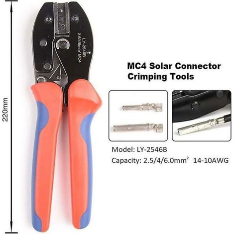 Pince à sertir MC4 – Acier trempé – Longueur 220 mm – Sertissage de connecteurs photovoltaïques – Conception ergonomique pour réduct (1/5)