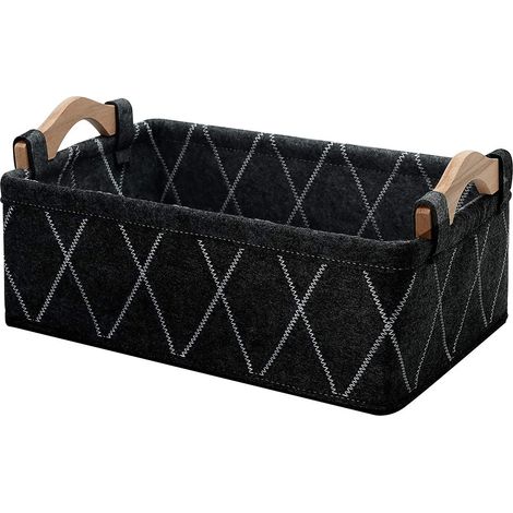 Panier de rangement en feutre pour l'organisation de la maison, cubes de rangement pliables en tissu souple et élastique avec poignée robuste, contenant polyvalent pour (1/5)