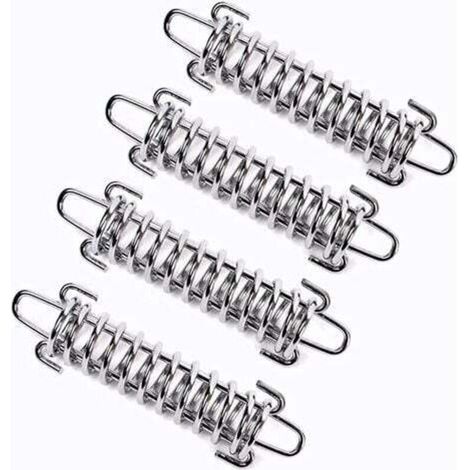 4 Pices Ressort Voile d\'ombrage, Tendeur Voile d\'ombrage Ressort, Ressort de Tension pour Voile D\'ombrage, Ressort de Tension pour Tente de Camping, Boucle de Corde de Ressort de Tente en Acier (1/4)