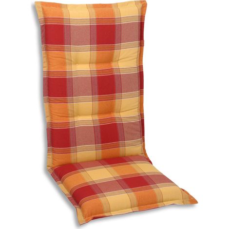 GO-DE Hochlehner-Auflage Classic 120 x 50 x 7 cm rot kariert Sitzkissen Auflage (1/3)