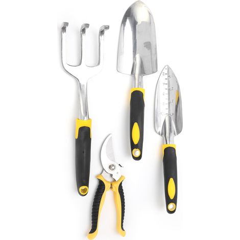 Kit de Jardinage 5 Pièces, Transplantoir et Sécateur avec Tête en Aluminium Moulé Robust (1/5)