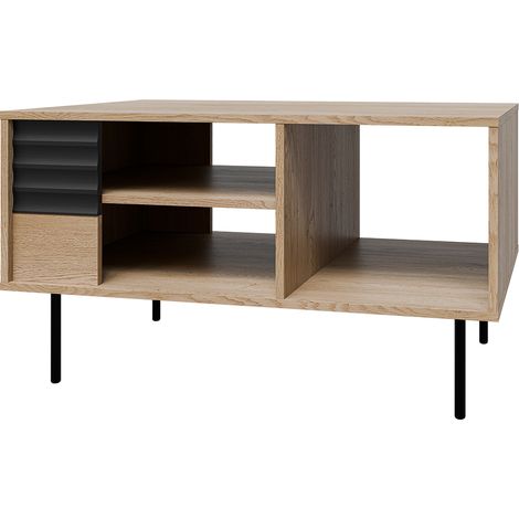 Couchtisch Astra , Holzoptik und Schwarz, 96.6cm