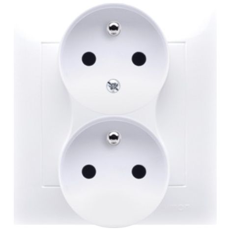 Simon 54 Doppelsteckdose mit/mit Phasenverschiebungsfunktion 16A 250V weiß DGZ2T/11