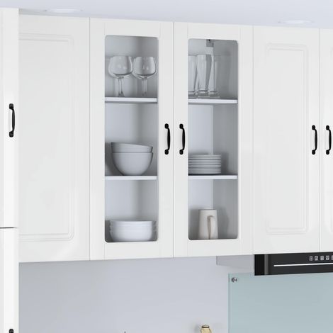 Küchenwandschrank mit Tür Lucca Hochglanz Weiß 80 x 31 x 100 cm