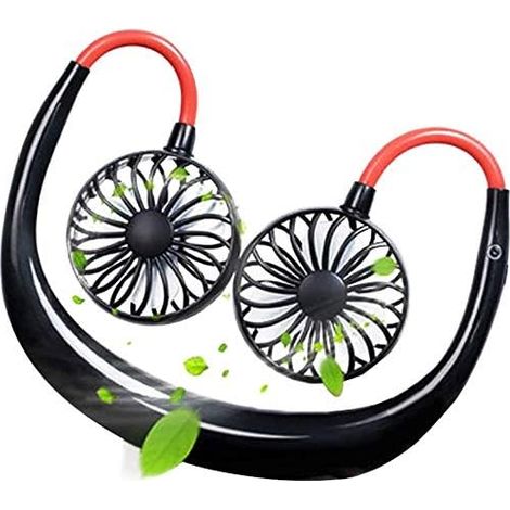 USB Mini Neck Fan, Mini Portable Fan Hanging Neck Fan USB 3 Speed Fan, Rechargeable Handsfree Fan for Outdoor Jogging, Camping, Climbing, Traveling (1/5)