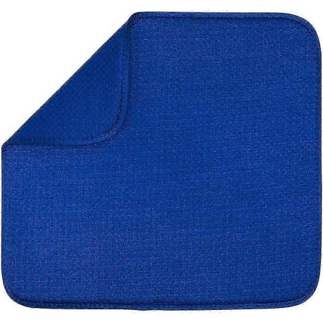 Tapis d'égouttage pour plan de travail de cuisine, set de table, sous-couche lavable pour égouttoir à vaisselle et bols-blue (1/5)