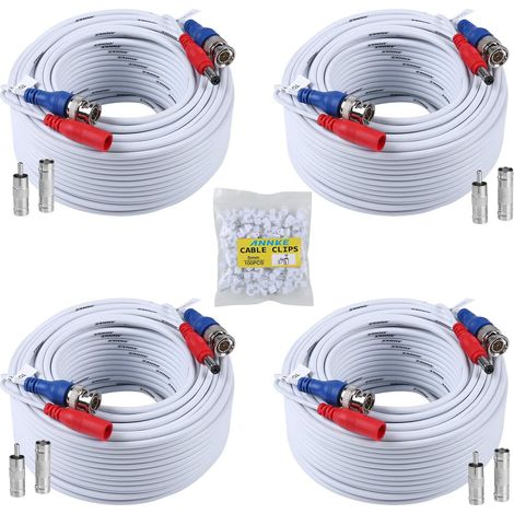 Câble vidéo Surveillance caméra Analog Kit DVR CCTV BNC RCA DC Alimentation système de vidéosurveillance (1/5)