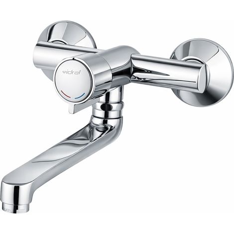 Mezclador de lavabo / lavabo de pared con pulsador Idral Minimal 08135 - 08135-140  140mm