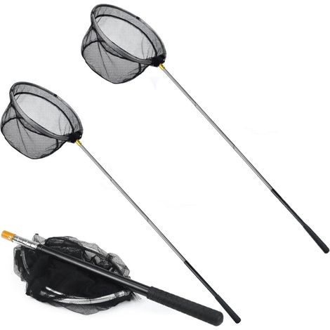 Rete da pesca a farfalla in 2 pezzi, rete telescopica da 170 cm per laghetto, piscina e foglie - estensibile da 66 a 172 cm