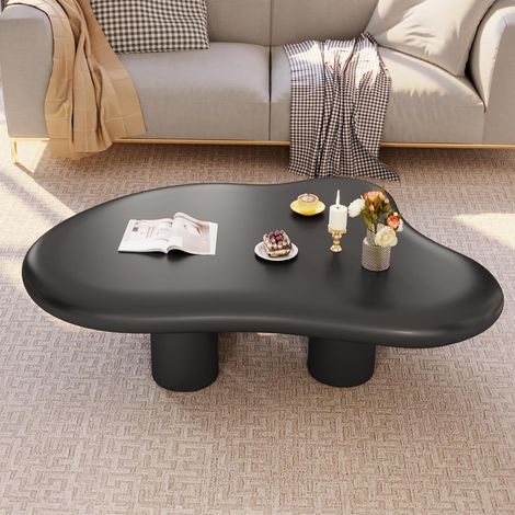 Table basse moderne Guyii Table basse nuage Table d'extrémité mignonne avec 4 pieds Table de salon Table d'extrémité noire pour salon Appartement Studio 35.82" Facile à assembler (1/5)