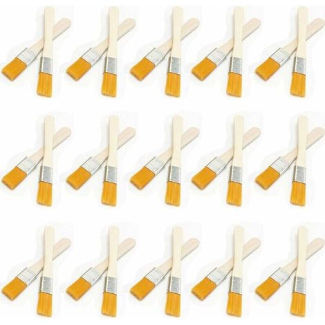 royaluxe -30× Pinceaux à poils plats avec manche en bois Pinceaux à peinture en bois Pinceaux à peinture pour murs Pinceau à peindre (1/5)
