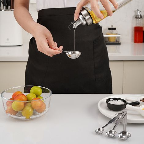 Cuillères de Mesure en Acier Inoxydable 4 Pièces pour Cuisine, Café et Pâtisserie (1/5)