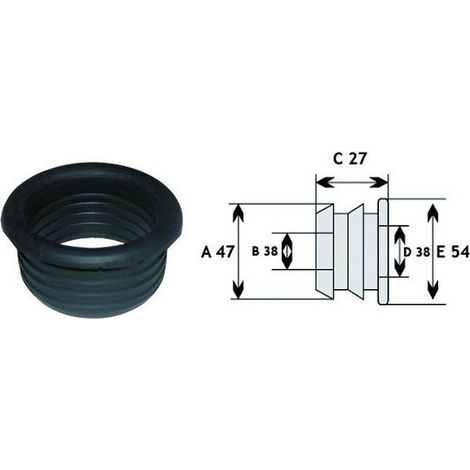 Morsetti Tecnici Gomma Nera Tipo Geberit 40 Mm. 47 Cf.10Pz