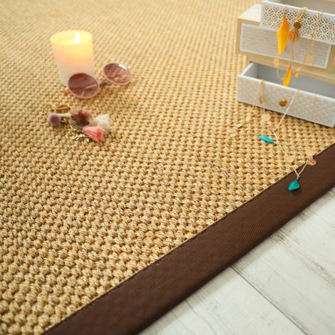 Tapis sisal - Kidara chaume - Ganse marron - 80 x 150 cm (1/5)