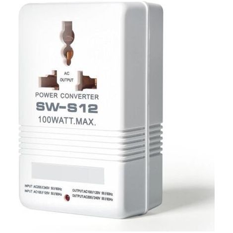 Universal 220V/110V Transformer, 100W Voltage Converter, 2 Channel US Plug Travel Adapter (1/5)