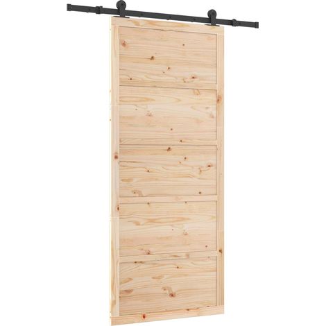 Schiebetür Natur 80 x 208 cm Massives Kiefernholz vidaXL