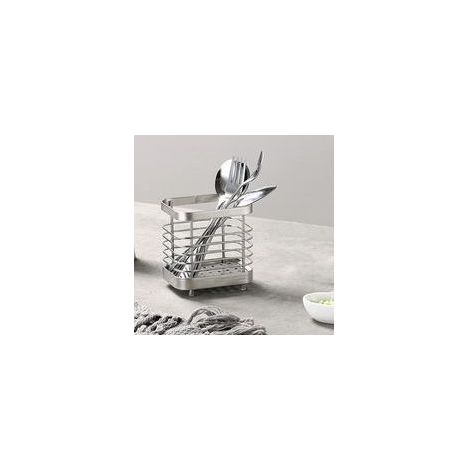 Porte-couverts en acier inoxydable, égouttoir de cuisine argenté – (1/4)