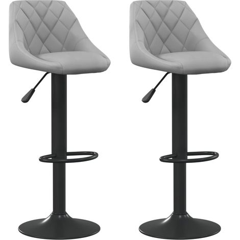 Maison Exclusive - Barhocker 2 Stk. Hellgrau Samt