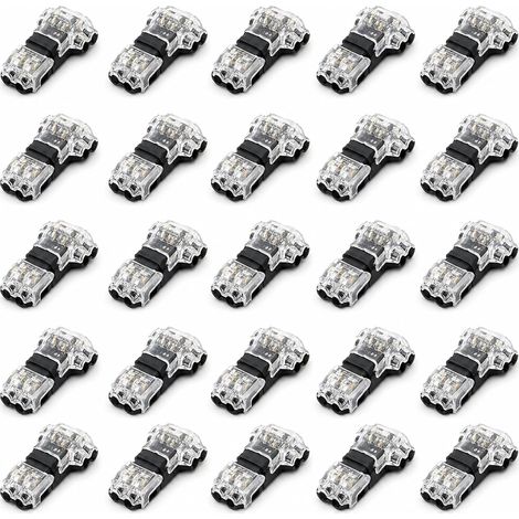 20 Pièces Connecteur en T 2 Broches, T Tap Connecteur Basse Tension, Connecteurs Électriques 2 Voies sans Soudure ni Dénudage, pour Câbles 18-22 AWG, Fil Souple, Multiconducteur et Noyau Rigide (1/5)