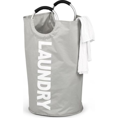 90L Grey Laundry Basket, Wardrobe Laundry Hamper, Dirty Laundry Bin, Large Capacity Storage Basket for Home (1/5)