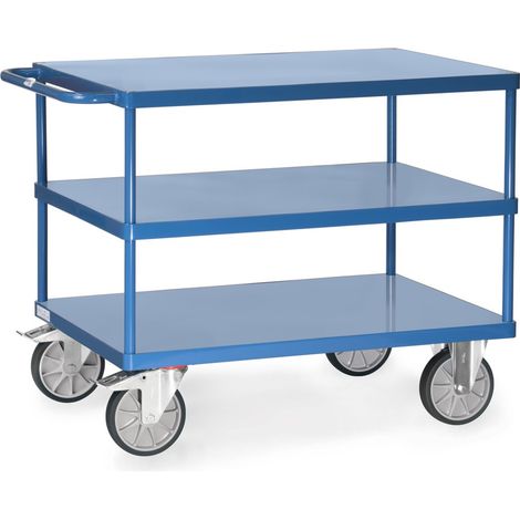 fetra Tischwagen, 3 Stahlblech-Plattformen bündig, Ladefläche 1.000 x 700 mm (1/2)