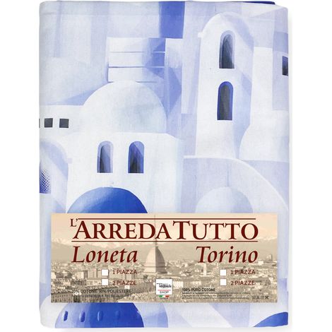 TELO ARREDO copritutto GRAN FOULARD COPRILETTO copridivano SANTORINI blu 1 PIAZZA (1/5)