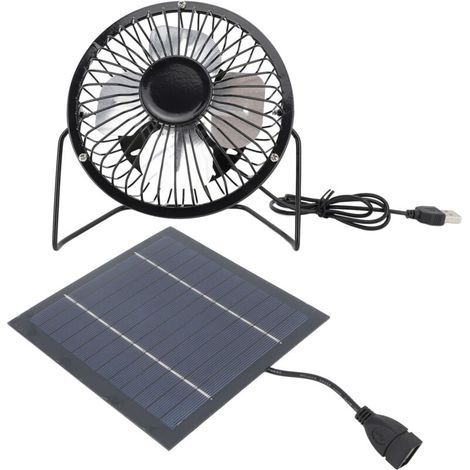 Kit de ventilateur à énergie solaire 5W pour refroidissement extérieur. ventilateur USB solaire (1/4)