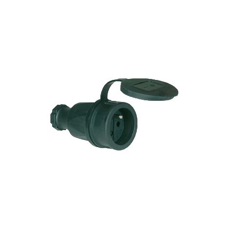 Prise caoutchouc avec capot IP44 2P+T 220/250V (PCE) EC6906F EC6906F