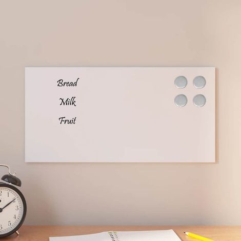 Wall-mounted Magnetic Board White 40x20 cm Tempered Glass vidaXL (1/5)