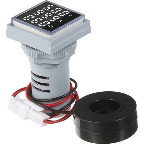 Voltmètre Ampèremètre Numérique Mini Carré, Affichage LED Trois, Tension AC60-500V, Courant AC0-100A, Fréquence 20-75Hz, Moniteur Panneau AC (1/5)