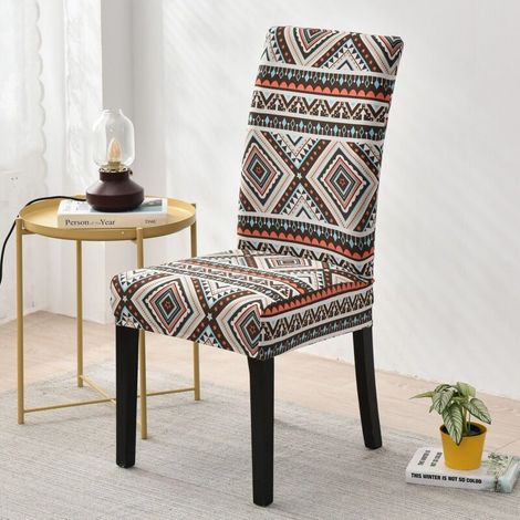 Housse de Chaise Extensible , Couverture de Salle à Manger Amovible Lavable Revêtement de Chaise pour Salle à Manger Bouquet de Mariage Moderne, Hôtel, Décor de Restauran Style ethnique (1/3)
