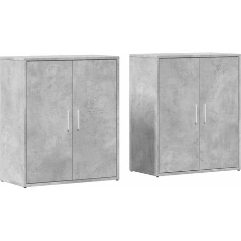 vidaXL Sideboards 2 Stk. Betongrau 60x31x70 cm Holzwerkstoff