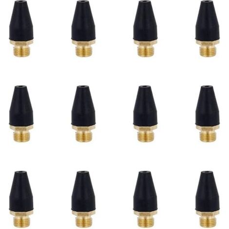 12 Pcs Alliage Noir en Caoutchouc Air Outil pour Air Buse Pointe Alliage Soufflette en Caoutchouc Pointe pour Air Outil Accessoires Air Souffler Outil pour Gonfler (1/4)