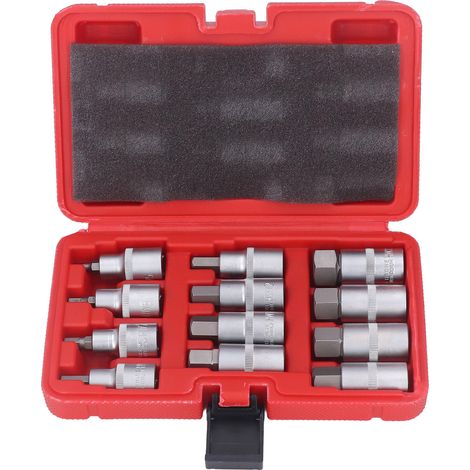Jeu de 12 douilles à chocs 1/2 pouce en acier haute dureté pour réparation automobile - Set de douilles de qualité professionnelle résistantes à l'usure. (1/5)