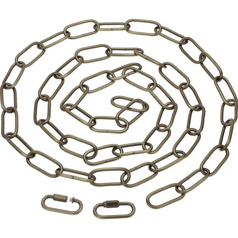 Chaîne Suspendu pour Éclairage, Chaîne en Boucle en Métal avec Connecteurs à Verrouillage à Vis à Maillon Rapide pour Suspendre Plantes, Lustre, Luminaire, Bronze (1/5)