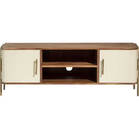 Meuble TV en bois d'acacia et métal Andrès (1/5)