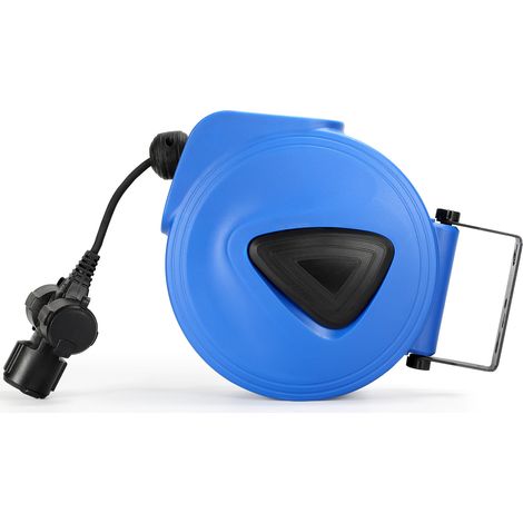 Randaco Avvolgicavo automatico 20m + 1,5m avvolgicavo IP44 orientabile a 180° 3 fori spina di sicurezza protezione surriscaldamento