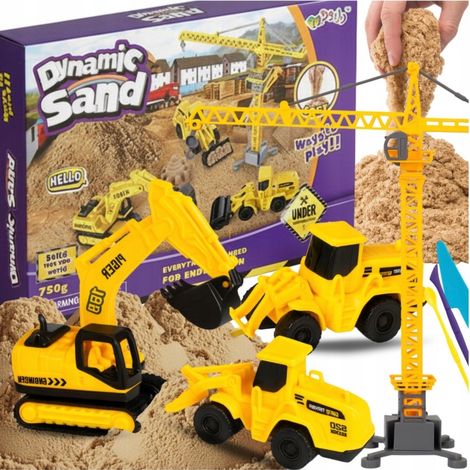 MALET脥N DE ARENA CIN脡TICA, VEH脥CULOS DE CONSTRUCCI脫N, GR脷A, KIT DE OBRA DE CONSTRUCCI脫N PARA HACERLO T脷 MISMO
