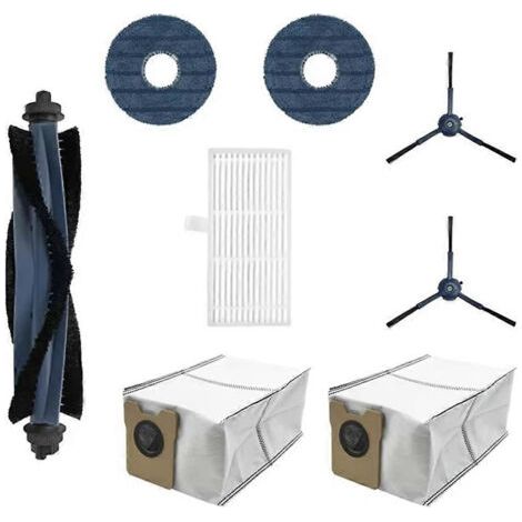 Pi��ces d��tach��es pour aspirateur robot Eufy Omni C20 : brosse principale, filtre, lingette de nettoyage, sac �� poussi��re et accessoires