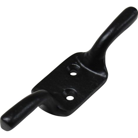 Black Cleat Hooks 4" X2 (Washing Line Blind Cord Tie Back Trailer Rope) (1/5)