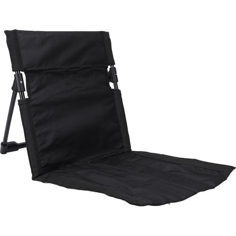 Chaise pliante extérieure pour jardin, chaise à dossier pour loisirs, légère et confortable, portable pour parc, camping, pêche ou détente individuelle – noir