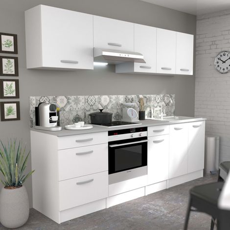 Módulos Individuales y Cocinas Completas en Color Blanco Mate (Cocinas Completas, Cocina 8 Muebles 240 cm) (1/5)