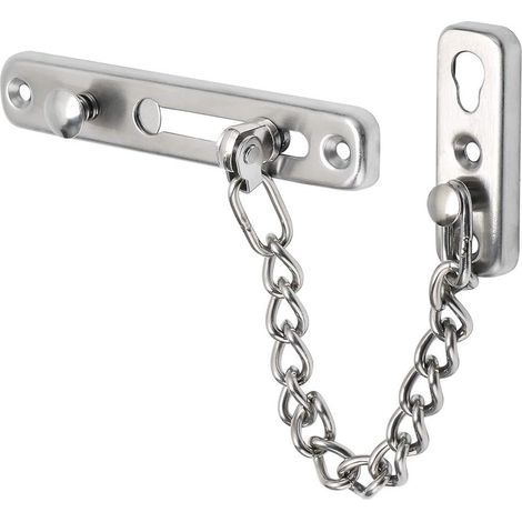 Door chain, security lock with safety spring, anti-theft lock, push bolt, AquaForge brush (1/5)