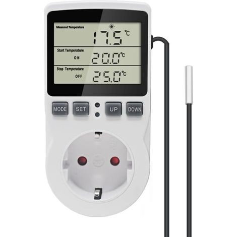 Thermostat Numérique - 1 Unité - Plastique - Contrôle Température - Serre Reptile Maison - 230V 16A (1/5)