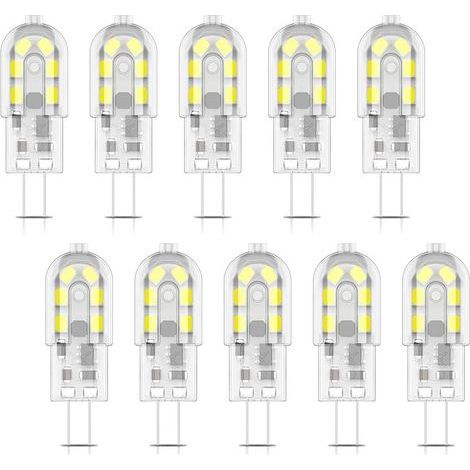 10x G4 LED-Lampe, 2W LED-Lampe, 12 SMD 2835LEDs, Kaltweiß 6000K