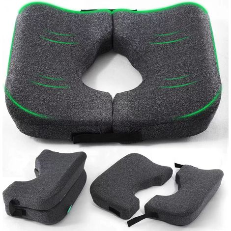 Coussin siège mousse mémoire ergonomique T coccyx sciatique (1/5)